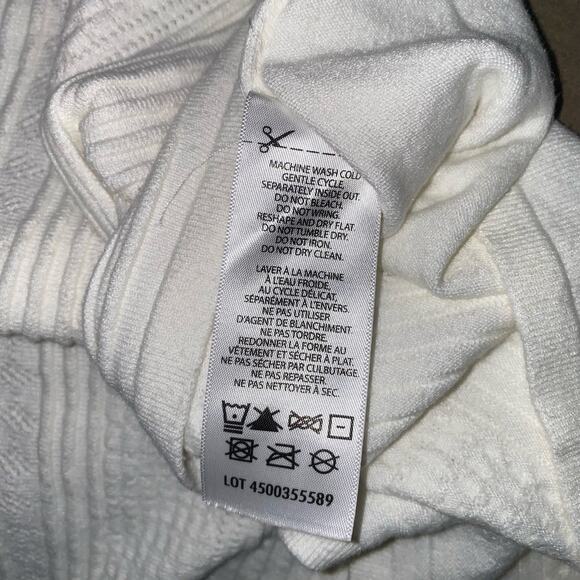 Buffalo David Bitton 3/4 Sleeve Pointelle Knit Sweater in Off White Size Medium - Picture 8 of 8